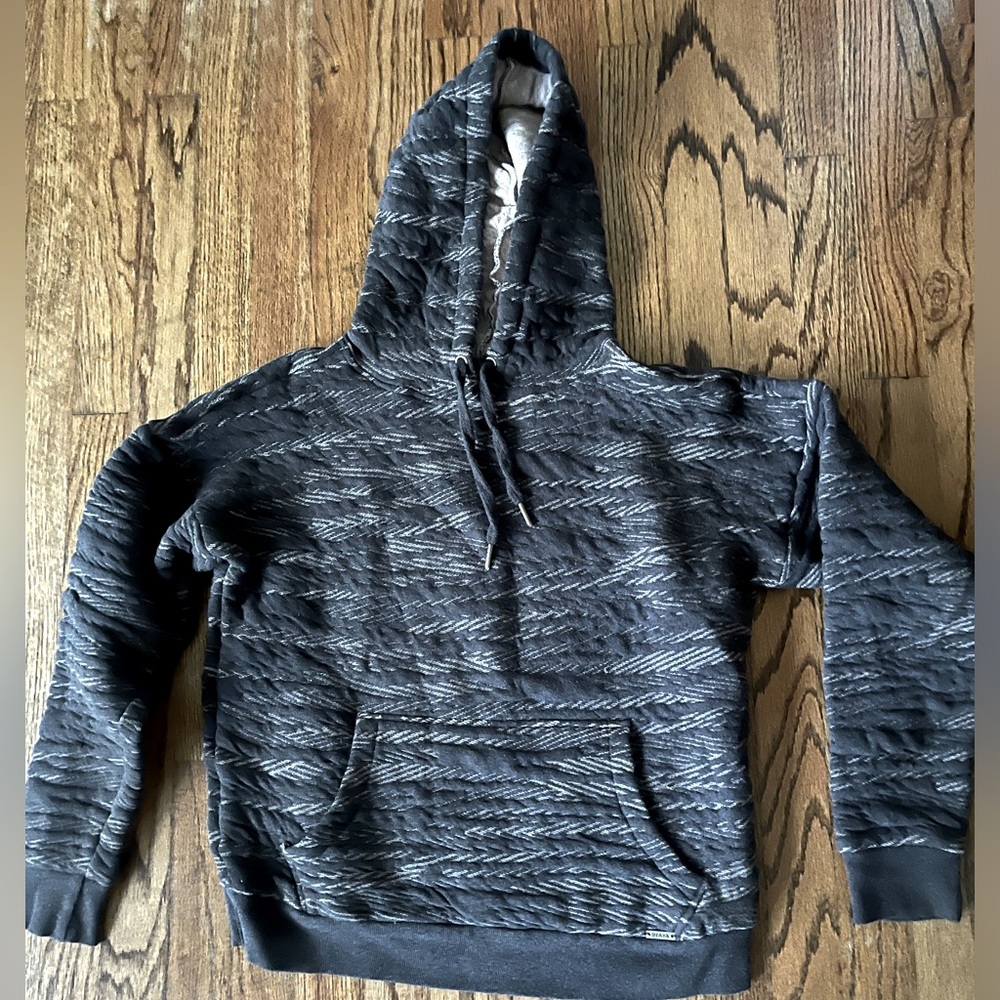 Prana Women’s Organic Carin Double Knit Hoodie in Magnet Gray; size Small.